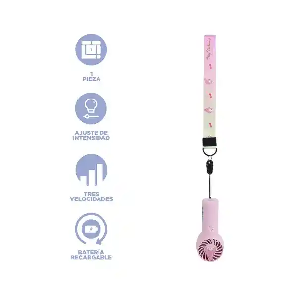 Ventilador de Mano my Melody Rosa Serie Sanrio Miniso