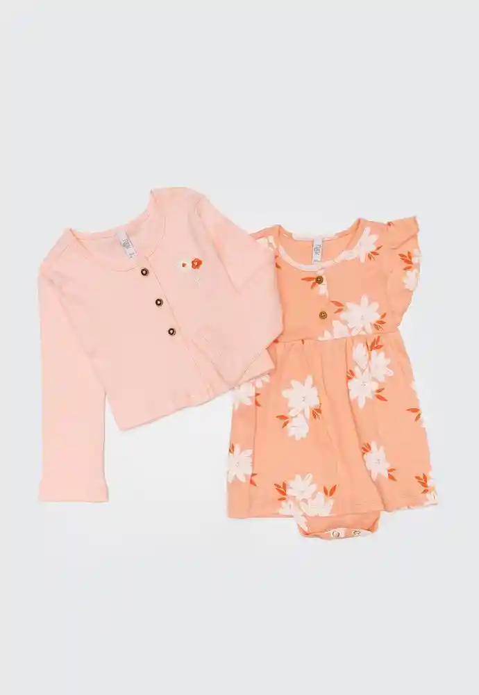 Conjunto 3 Piezas 3/6 Meses-rosado