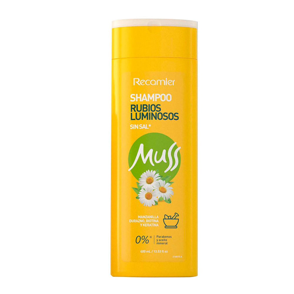 Muss Shampoo Rubios Luminosos sin Sal 400 ml