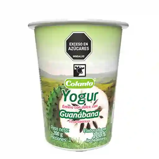 Colanta Yogur Entero Guanábana Vaso