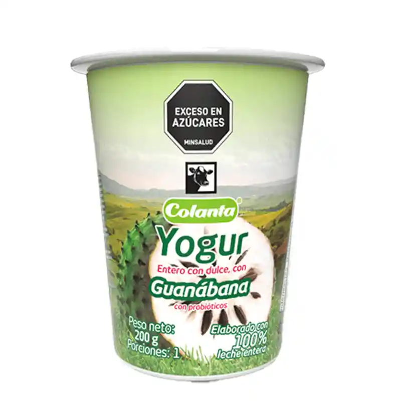 Colanta Yogur Entero Guanábana Vaso