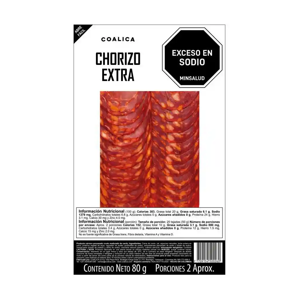 Chorizo Extra Coalica (80 Gr)