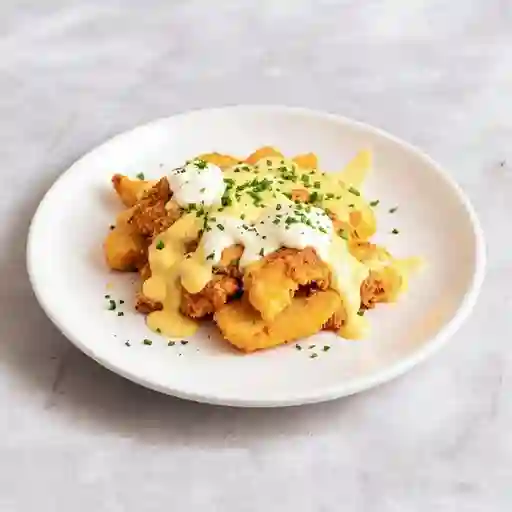 Papas con Pollo Apanado