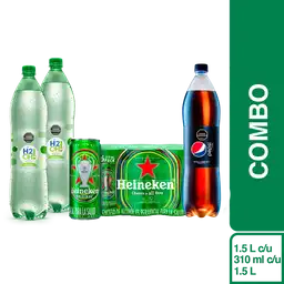 Combo H2OH Lima Limón + Heineken + Pepsi Zero