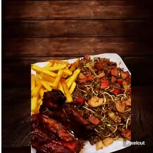 Arroz chino especial bbqycamaron