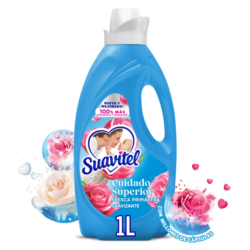 Suavizante Suavitel Cuidado Superior Fresca Primavera 1 L