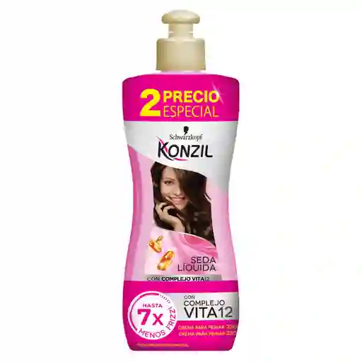 Konzil Crema Para Peinar Suavidad y Brillo Seda 230 mL x 2 Und