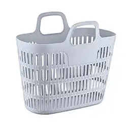Hamper Plástico Bolso Calado Gris