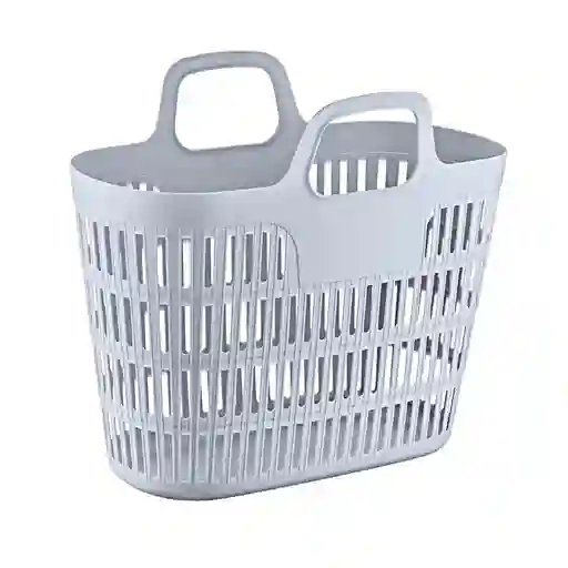 Hamper Plástico Bolso Calado Gris