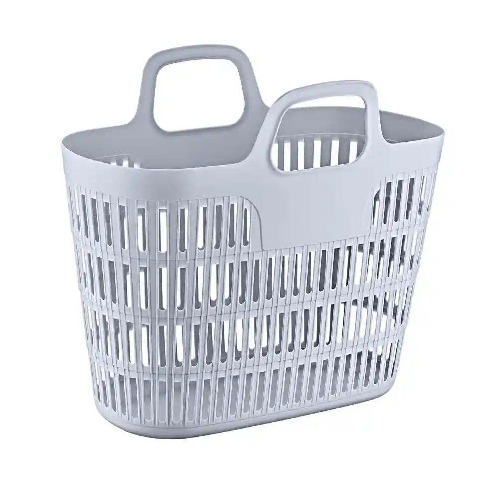 Hamper Plástico Bolso Calado Gris