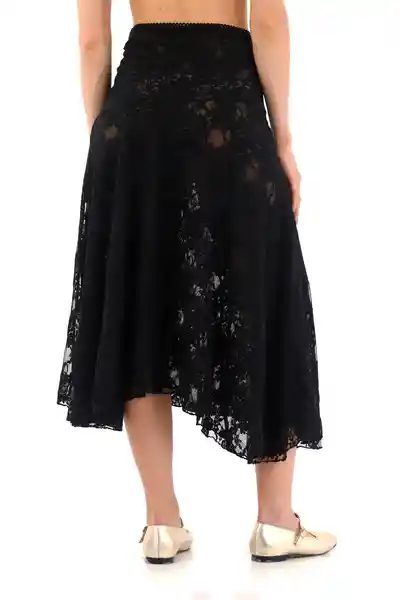 Falda Larga Samantha Negro Talla S Mercedes Campuzano