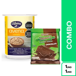Combos Plus One: Avena Vaso Canela Alpina + Brownie Mamaia