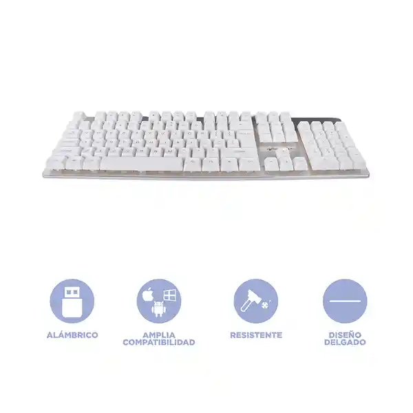 Teclado Metálico Gaming Blanco Mod Swgk813 Miniso
