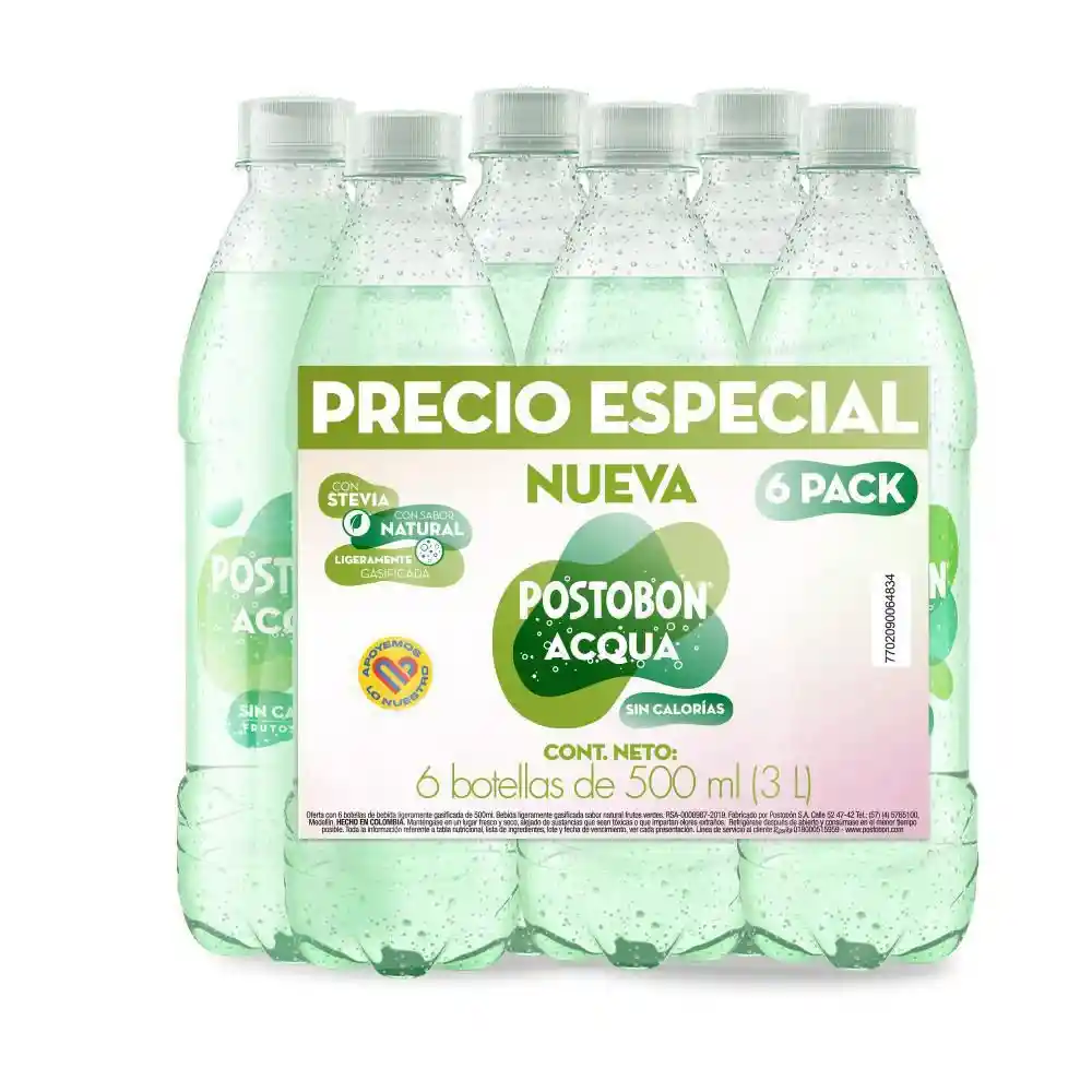 Postobón Acqua Agua Saborizada de Frutos Verdes