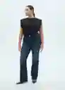 Camiseta Viri Negro Talla L Mujer Mango