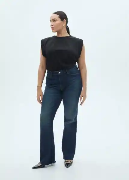 Camiseta Viri Negro Talla L Mujer Mango