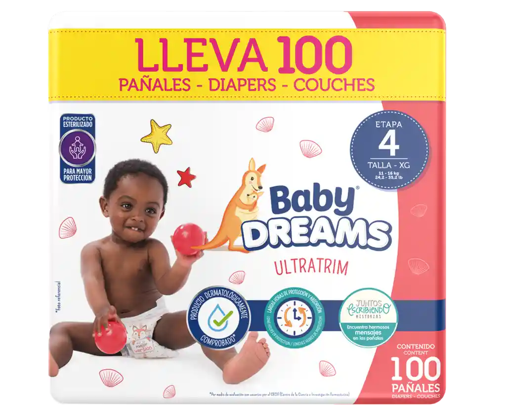 Baby Dreams Pañales Ultratrim Etapa 4 X100