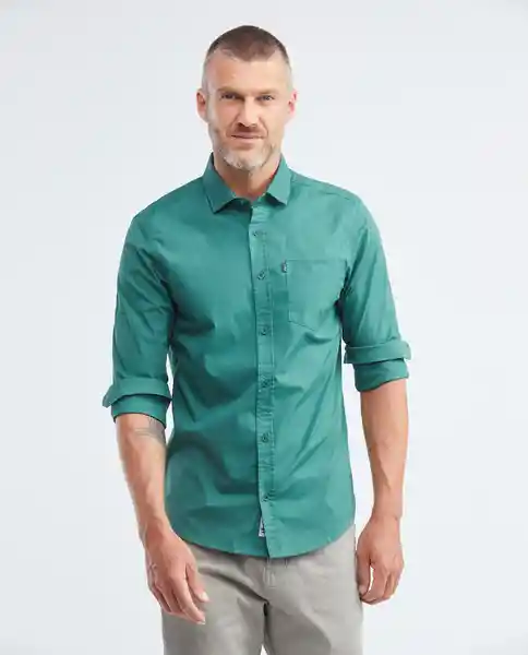 Camisa M/l Carbon Pocket Verde Arból Oscuro Talla S Hombre Chevignon