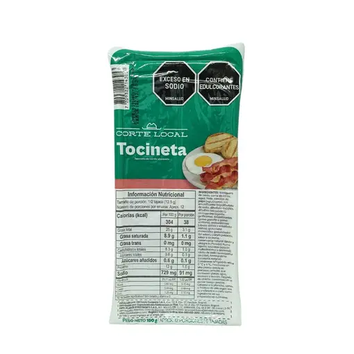 Tocineta de Cerdo - Corte Local 150 g