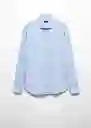 Camisa Palmar Celeste Talla M Hombre Mango