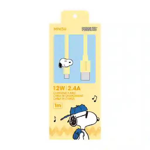 Cable de Carga 8 Pin Serie Snoopy Colorful Life Miniso