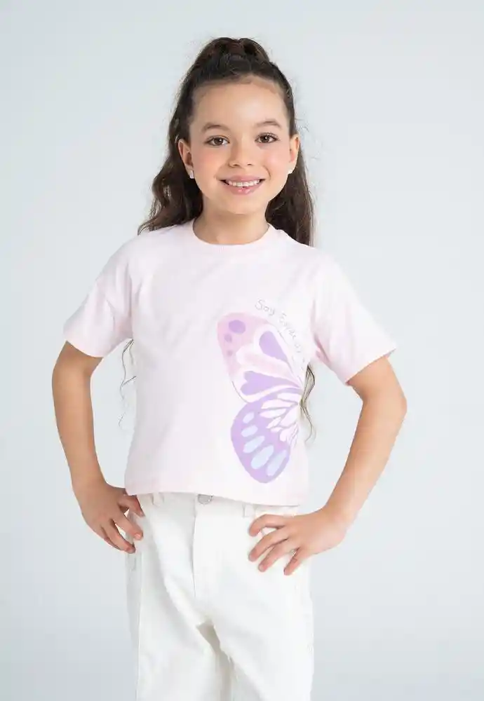 Camiseta Manga Corta 3t-rosado