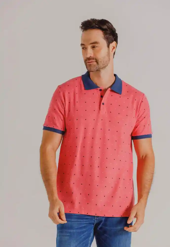 Camiseta Polo Mini Print L-rosado