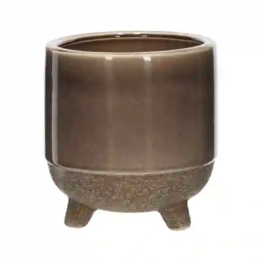 Maceta de Patas Con Diseño de Cerámica Café Casaideas