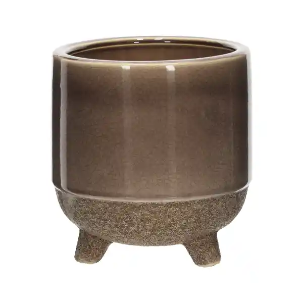Maceta de Patas Con Diseño de Cerámica Café Casaideas