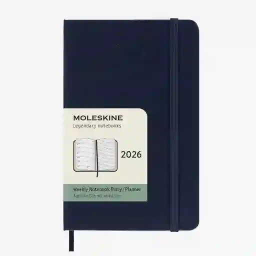 Moleskine Agenda Semanal Azul Pequeña Hc 2026