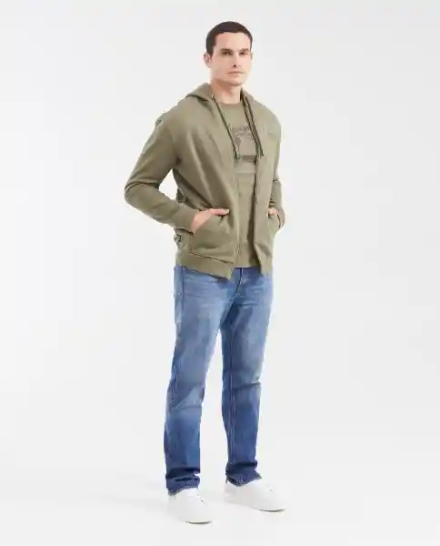 Buzo Hoodie Graphic Sleeve Verde Cerro Oscuro Talla M Chevignon