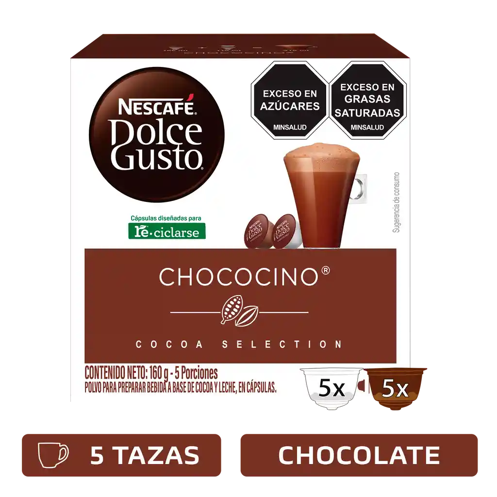 Cápsulas de Chocolate NESCAFÉ DOLCE GUSTO Chococino x 160g