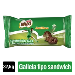 MILO Anillos galletas tipo sándwich rellenas con crema x 32,5g