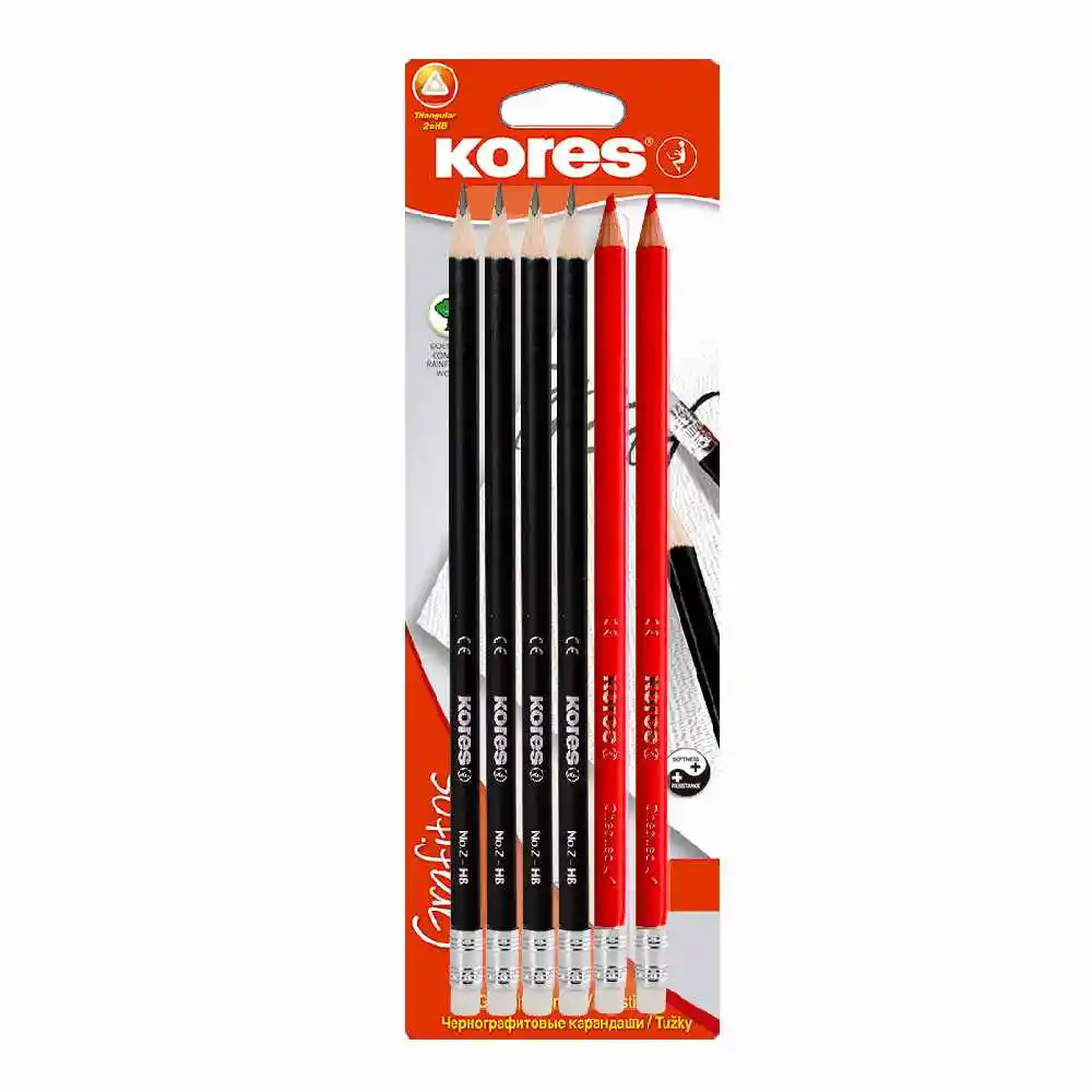 Lápiz Grafitos Triangular Hb+ 2 Chequeo Blíster