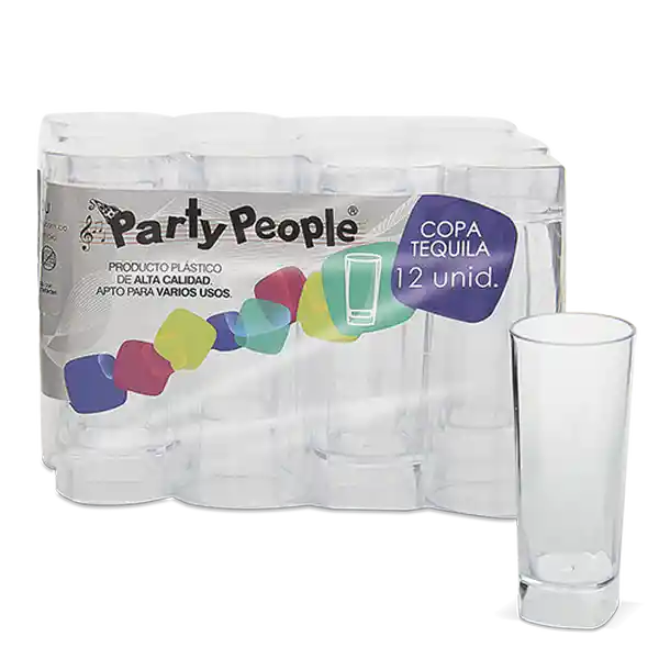 Copa Party People Tequila Colores Surtidos 12u