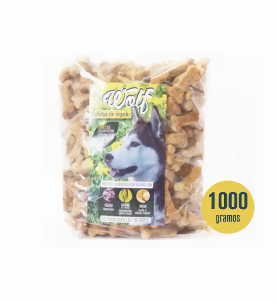 Wolf Snack Mini Galleta de Hígado Bolsa Raza Mediana 1000 g