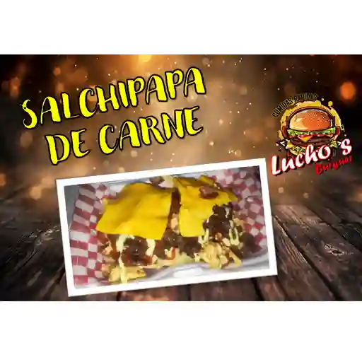 Salchipapa de carne personal