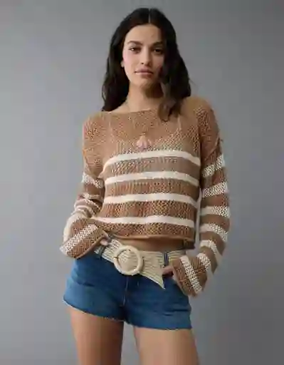 Suéter Mujer Beige Talla: MEDIUM 1572200 American Eagle