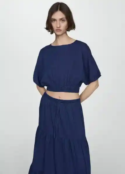 Falda Indie Azul Noche Talla XL Mujer Mango