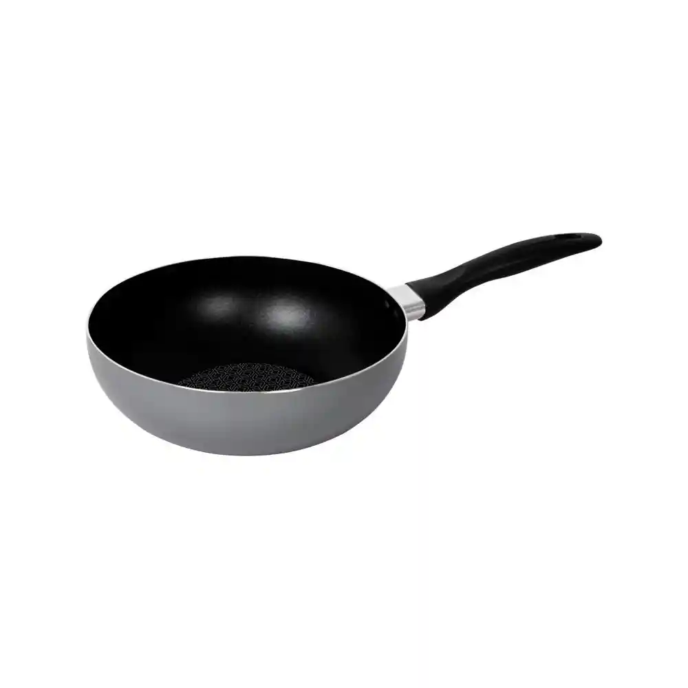 Wok Finlandek Aluminio Antiadherente Sin Tapa 1 Pieza Gris
