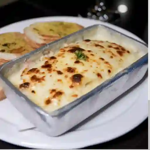 Lasaña con camarónes