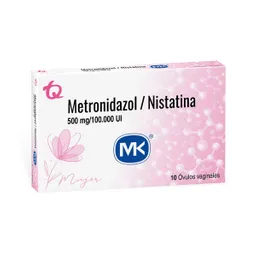 Mk Metronidazol / Nistatina Óvulos Vaginales (500 mg /100.000 UI)