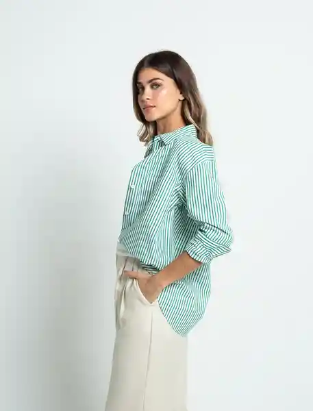 Camisa Susse Mujer Verde Tolima Oscuro Talla M 513F311 Naf Naf