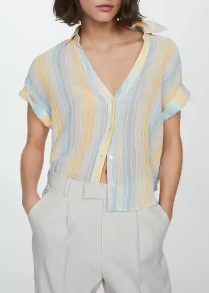Blusa Coconut Amarillo Pastel Talla S Mujer Mango