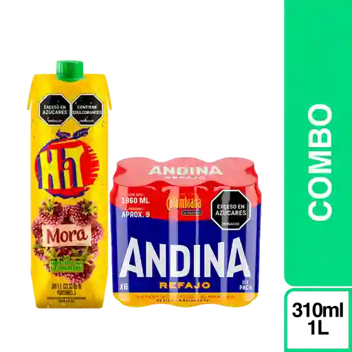 Combo Andina Refajo + Hit Jugo Mora 1000 mL