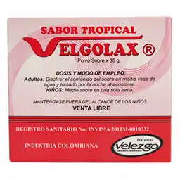 Velgolax Laxante en Polvo Sabor Tropical