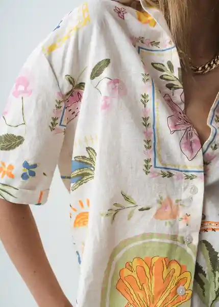 Camisa Lili Mujer Crudo Marfil Claro T L 012G384 Naf Naf