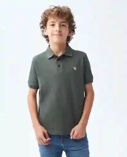 Polo M/c Duck Colors Verde Andes Ultraoscuro Talla 8 Niño Chevignon