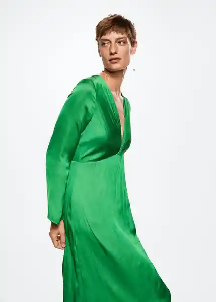 Vestido Triana Verde Talla 24 Mujer Mango