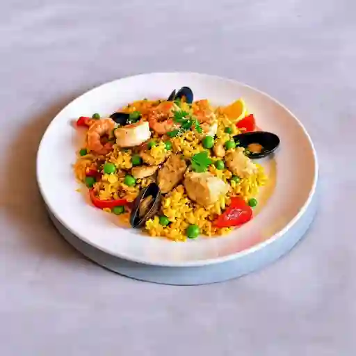 Paella mar y tierra cerdo